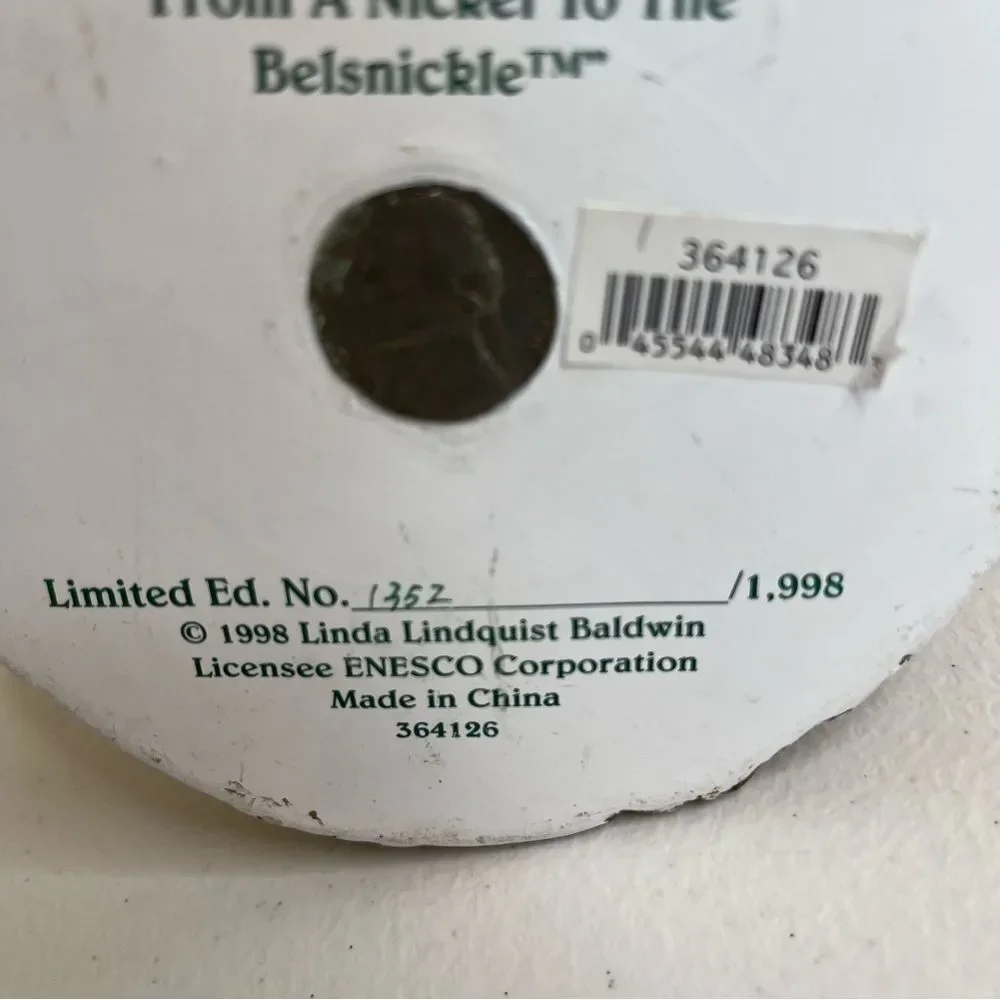 Vintage 90s Enesco Belsnickle Limited Edition Santa Globe Peace On Earth Baldwin